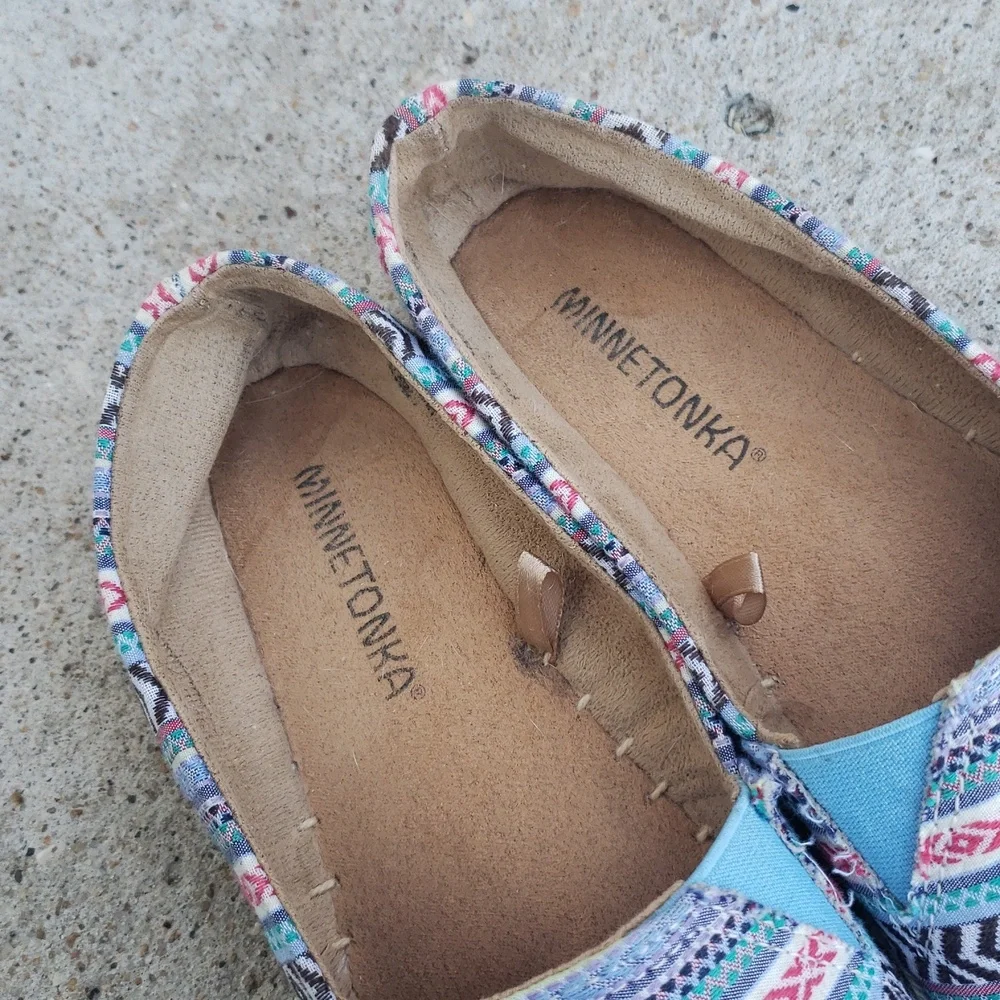 Minnetonka Pam Espadrille Slip On Loafers Size 6 Blue Arizona Handcrafted Boho